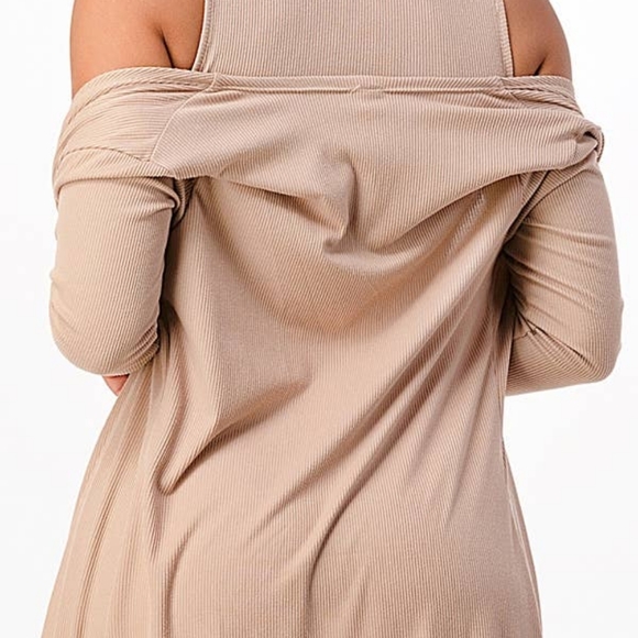 **LAST ONE** 3 Piece Ribbed Tank Top Cardigan Set - Picture 7 of 7